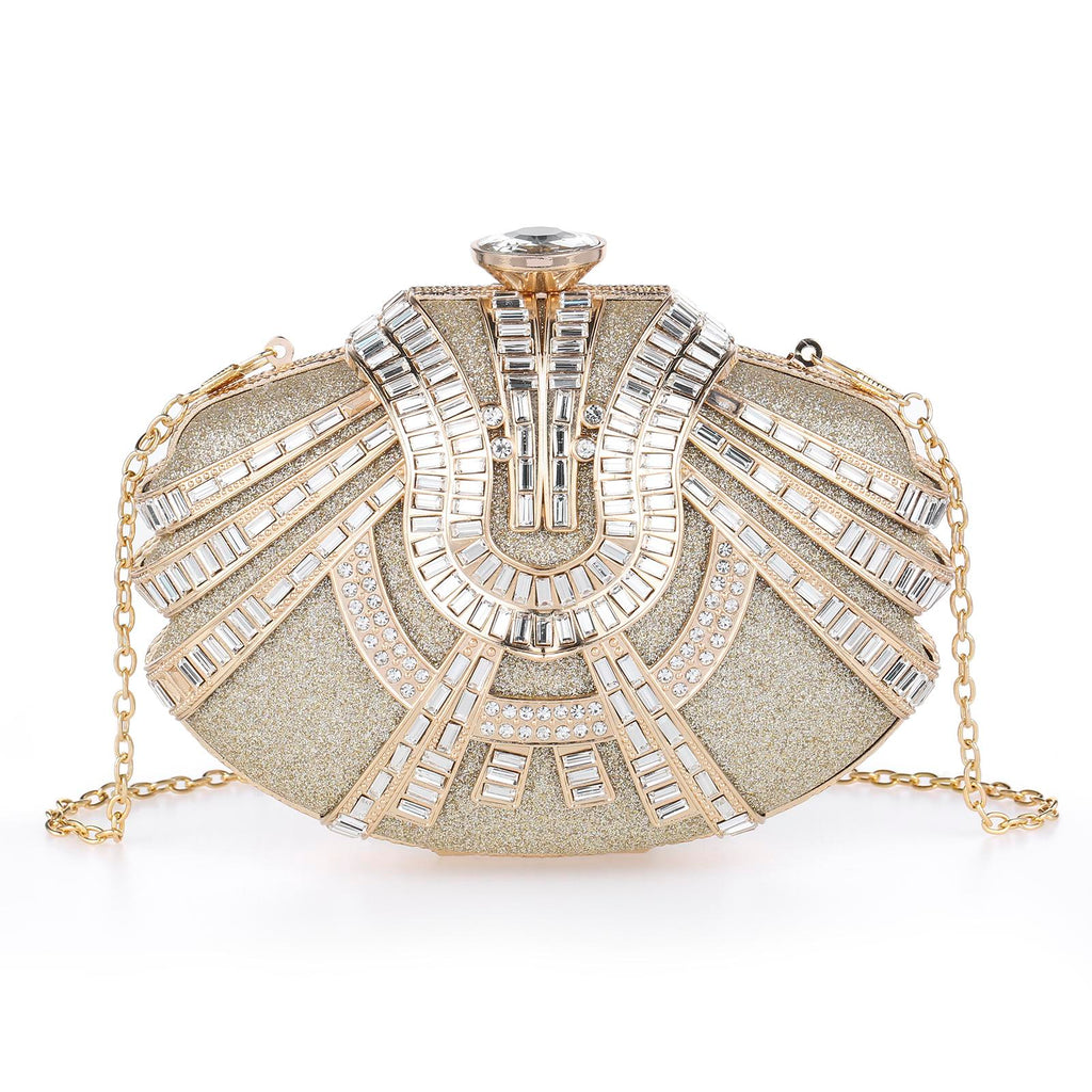 Luxurious Rhinestone Evening Handbag – Elegant Top-Handle Clutch for Galas & Weddings