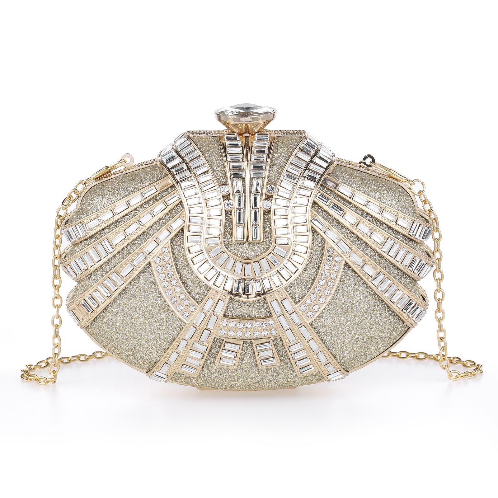 Luxurious Rhinestone Evening Handbag – Elegant Top-Handle Clutch for Galas & Weddings