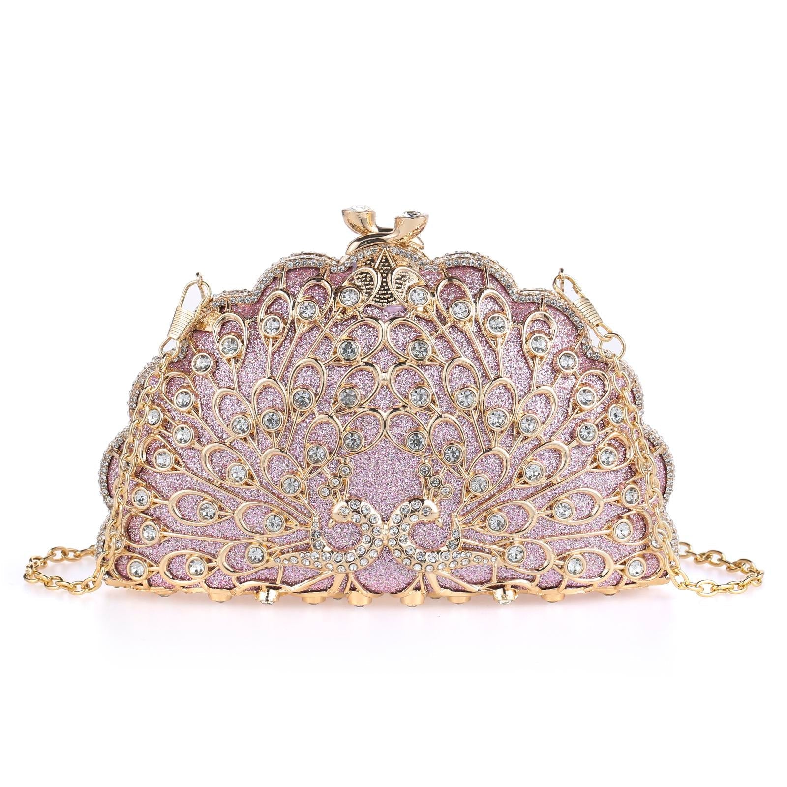 Exotic Peacock Rhinestone Clutch – Luxury Hard-Shell Evening Bag for Galas & Weddings