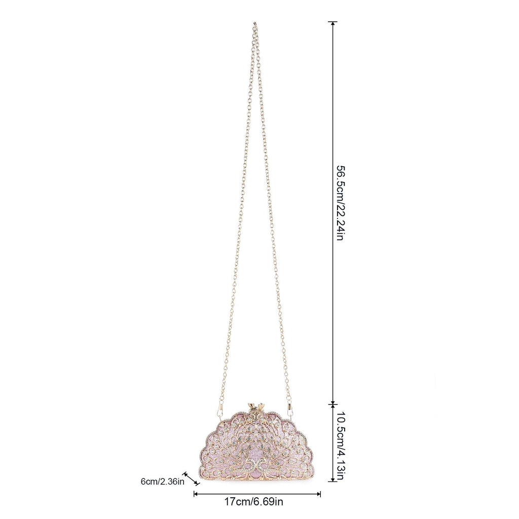 Exotic Peacock Rhinestone Clutch – Luxury Hard-Shell Evening Bag for Galas & Weddings