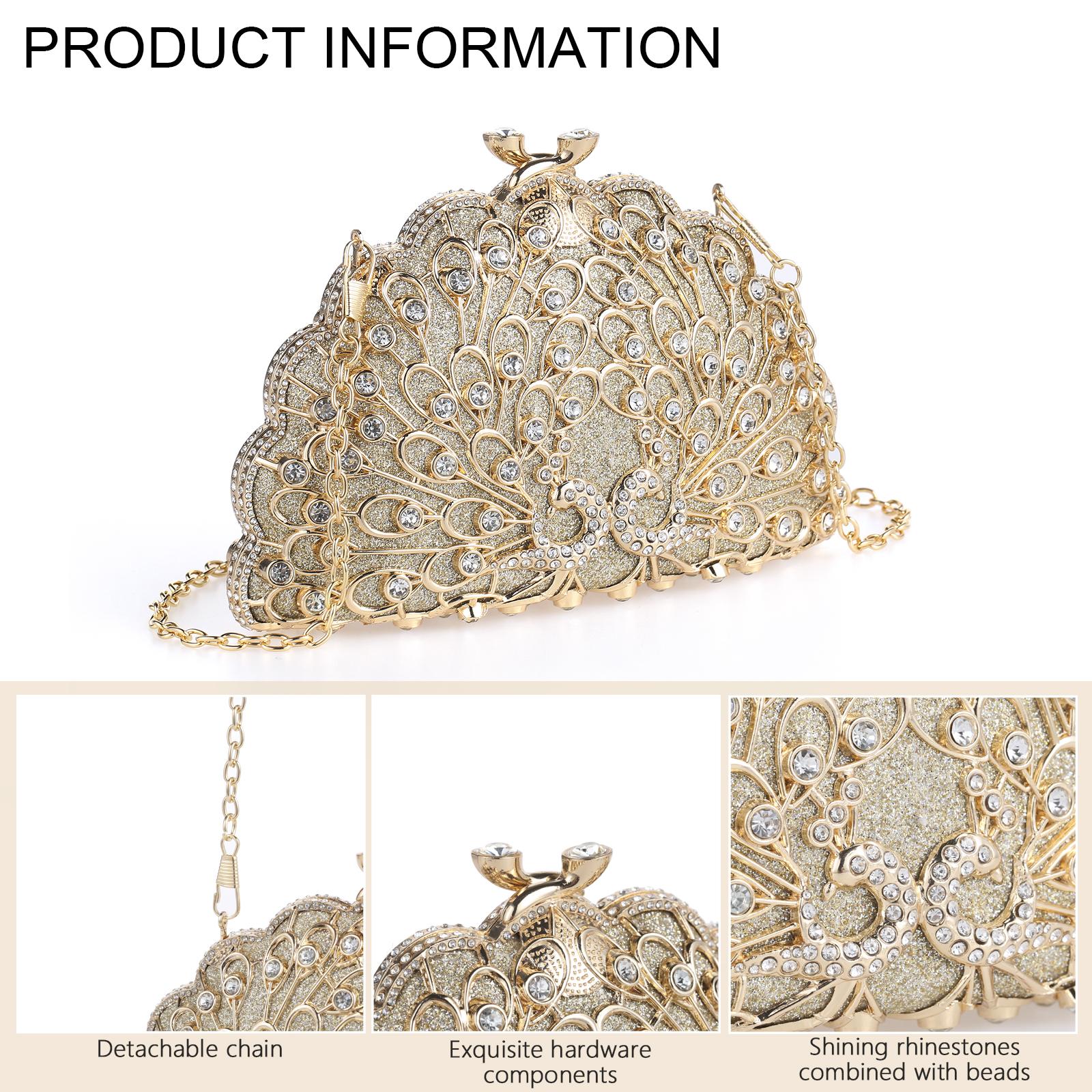 Exotic Peacock Rhinestone Clutch – Luxury Hard-Shell Evening Bag for Galas & Weddings