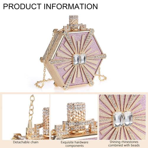 Luxury Rhinestone Perfume Bottle Handbag – Sparkly Evening Clutch & Shoulder Bag