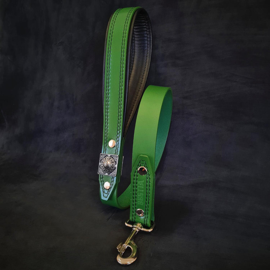 Bestia Eros Wide Leather Dog Collar – Green, 2.5 in – alternate view 2