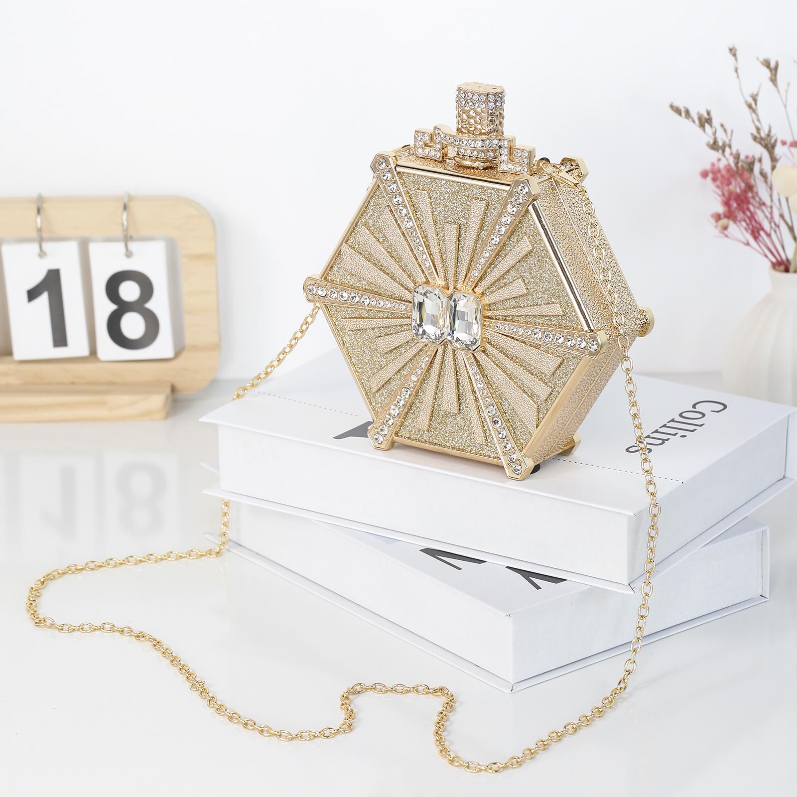 Luxury Rhinestone Perfume Bottle Handbag – Sparkly Evening Clutch & Shoulder Bag