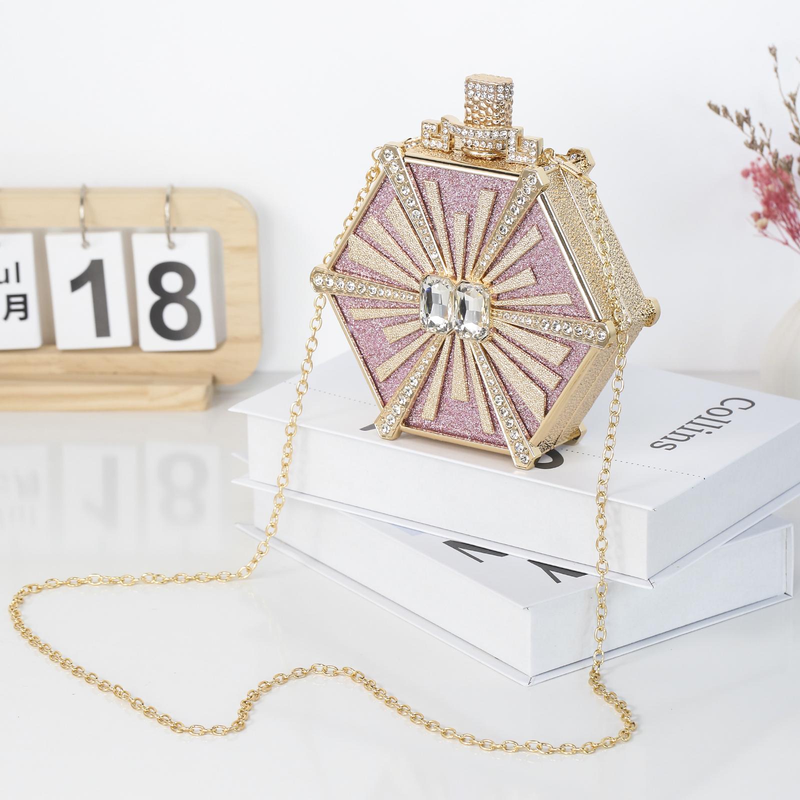 Luxury Rhinestone Perfume Bottle Handbag – Sparkly Evening Clutch & Shoulder Bag
