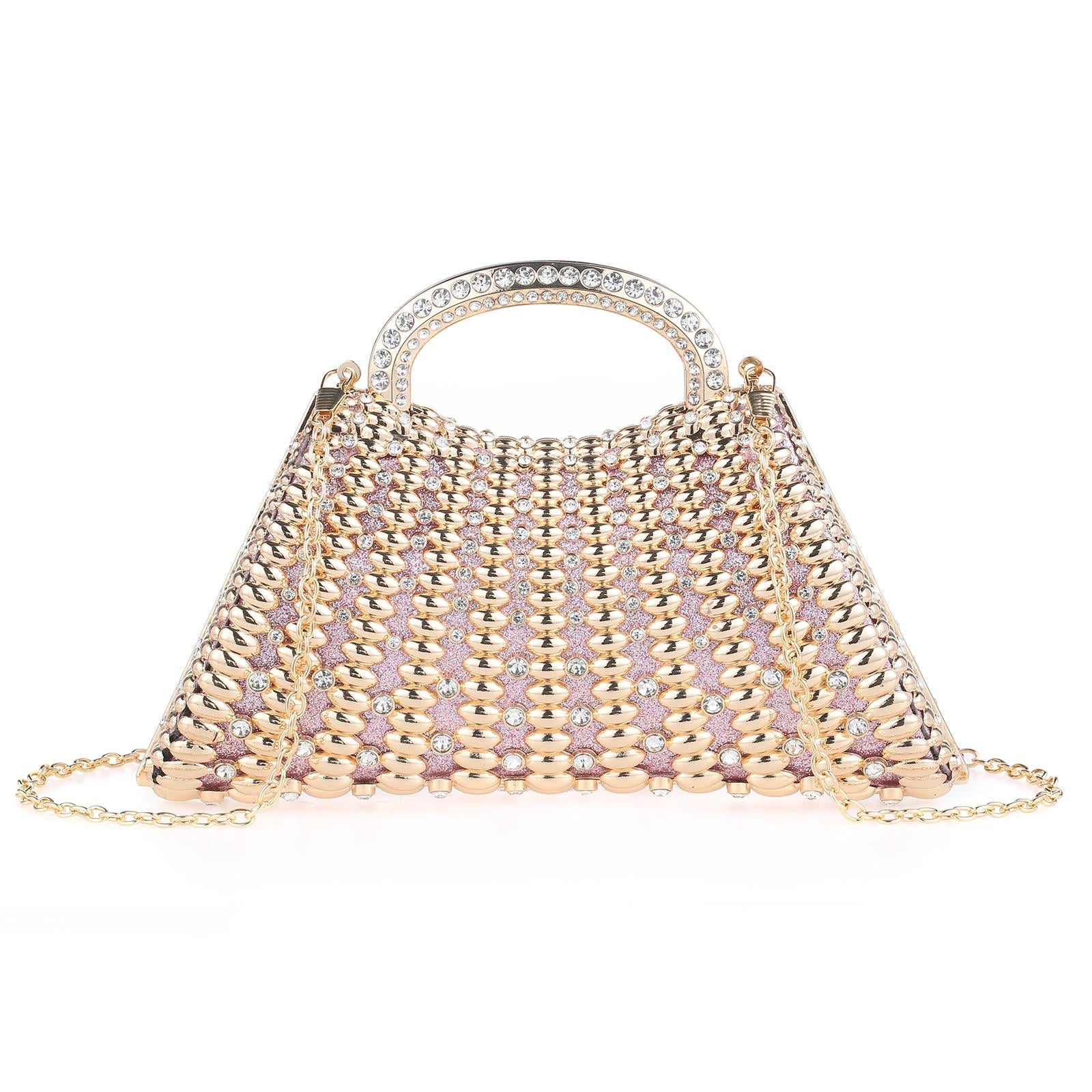 Luxury Rhinestone Handbag – Sparkly Beaded Top-Handle Clutch for Weddings & Galas