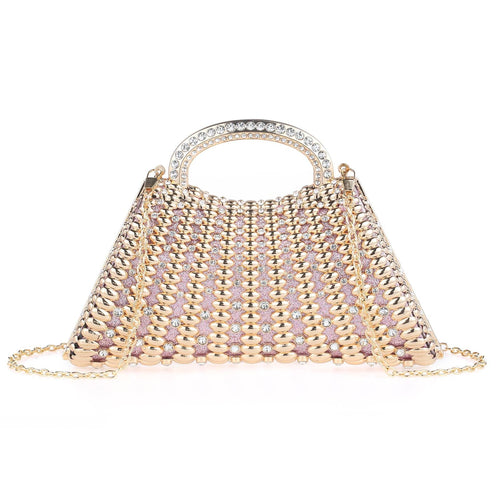 Luxury Rhinestone Handbag – Sparkly Beaded Top-Handle Clutch for Weddings & Galas