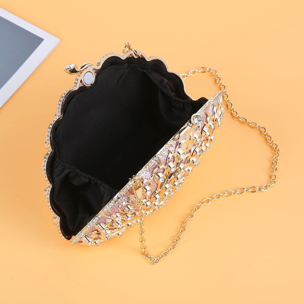 Exotic Peacock Rhinestone Clutch – Luxury Hard-Shell Evening Bag for Galas & Weddings