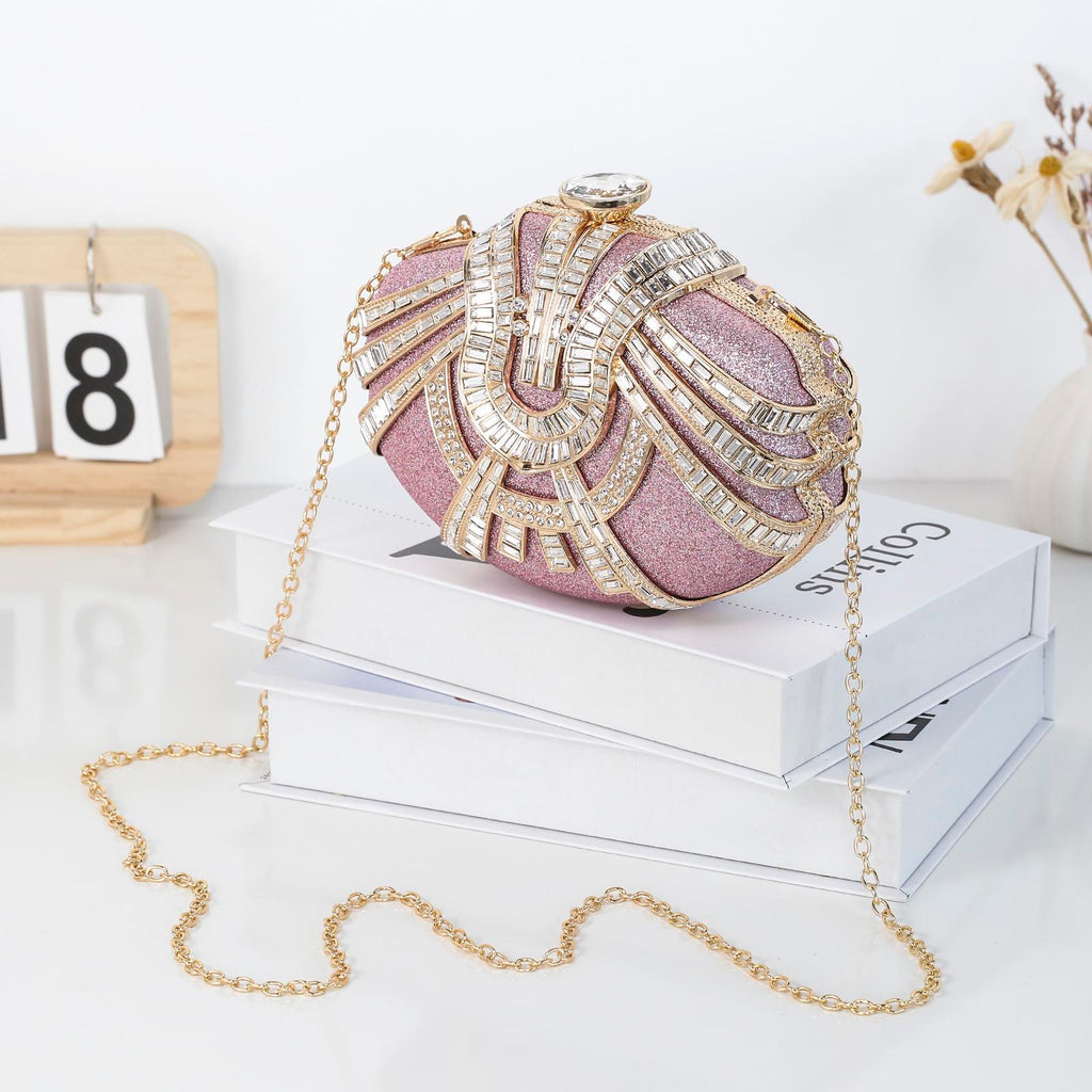 Luxurious Rhinestone Evening Handbag – Elegant Top-Handle Clutch for Galas & Weddings