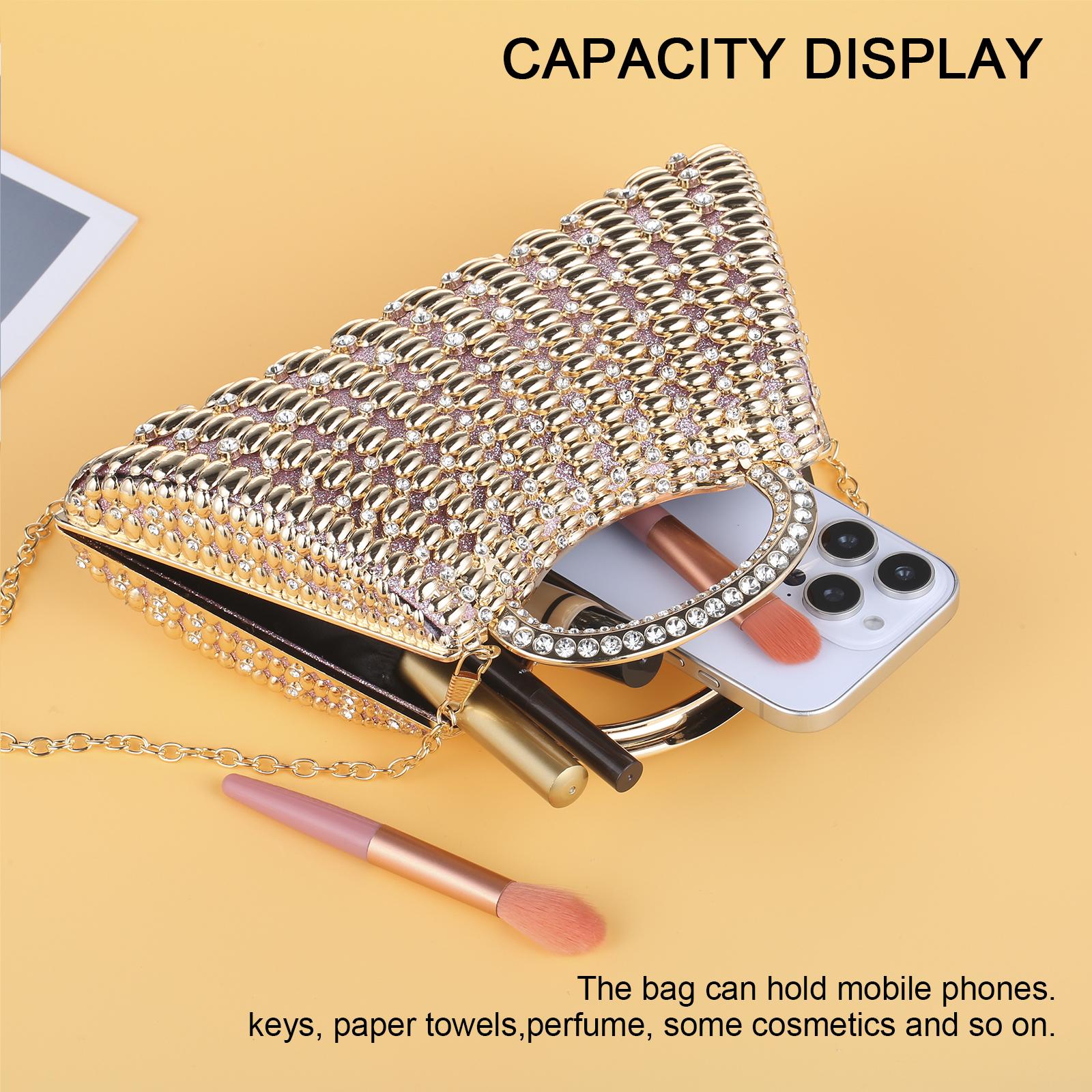 Luxury Rhinestone Handbag – Sparkly Beaded Top-Handle Clutch for Weddings & Galas