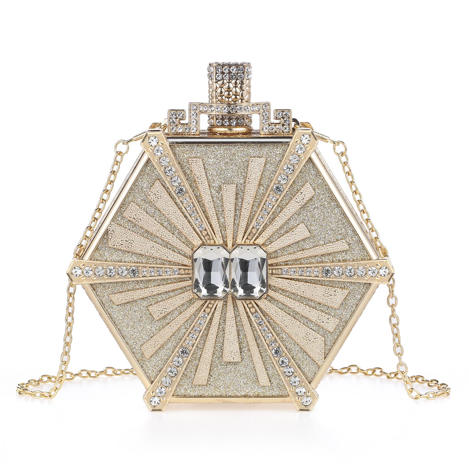Luxury Rhinestone Perfume Bottle Handbag – Sparkly Evening Clutch & Shoulder Bag