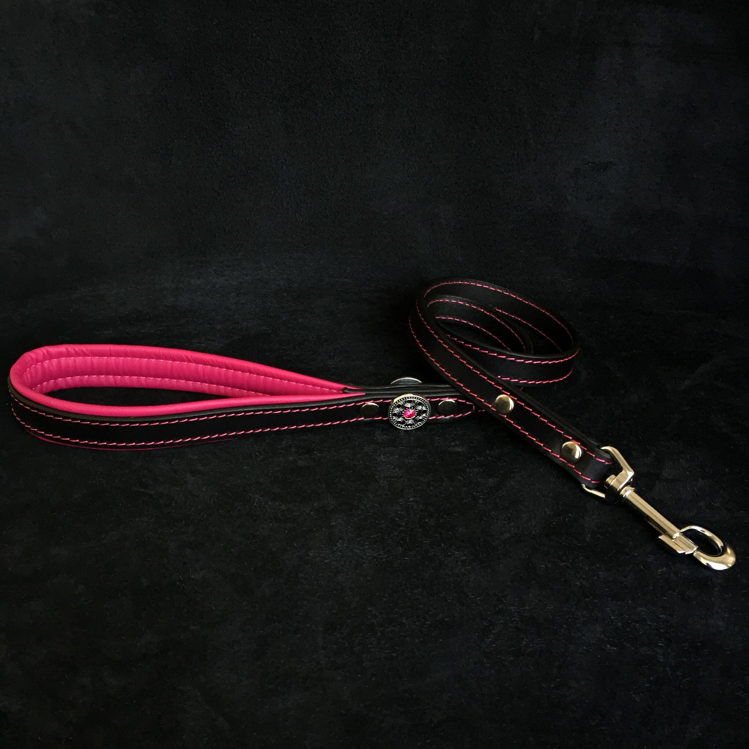 Bestia Bijou Leather Dog Leash – Pink