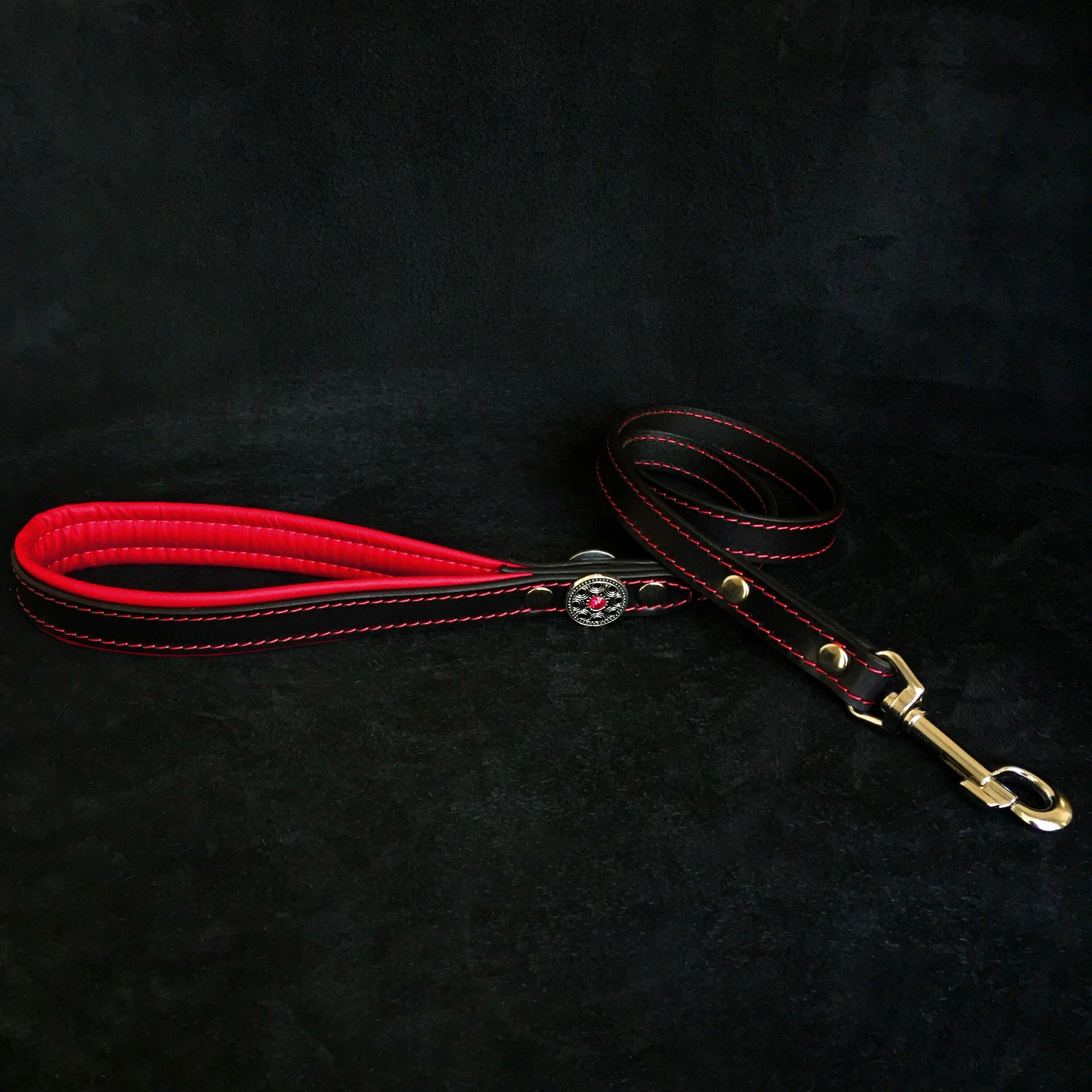 Bestia Bijou Leather Dog Leash – Red