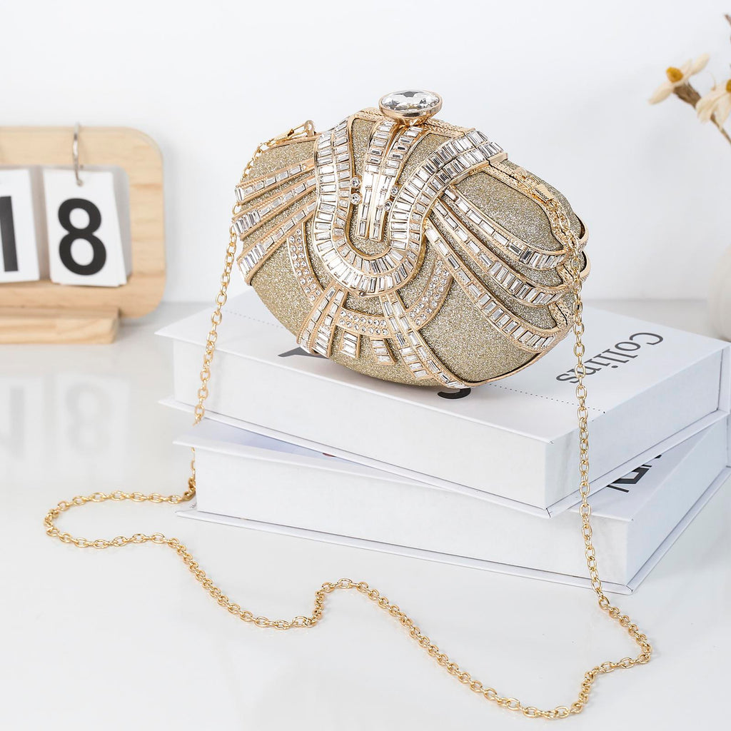 Luxurious Rhinestone Evening Handbag – Elegant Top-Handle Clutch for Galas & Weddings
