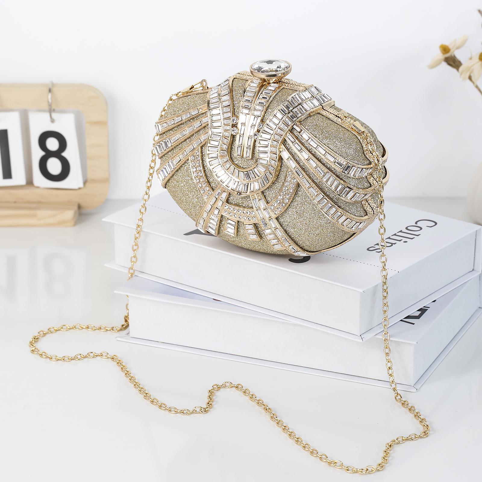 Luxurious Rhinestone Evening Handbag – Elegant Top-Handle Clutch for Galas & Weddings