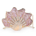 Shell-Shaped Rhinestone Evening Clutch – Luxury Hard-Shell Handbag for Weddings & Galas