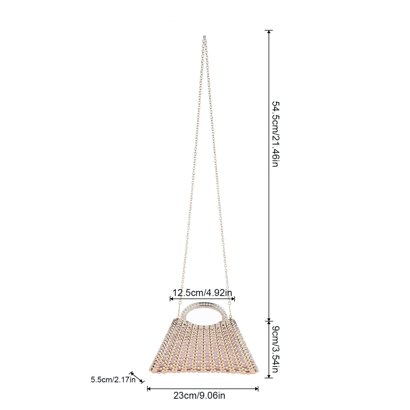 Luxury Rhinestone Handbag – Sparkly Beaded Top-Handle Clutch for Weddings & Galas