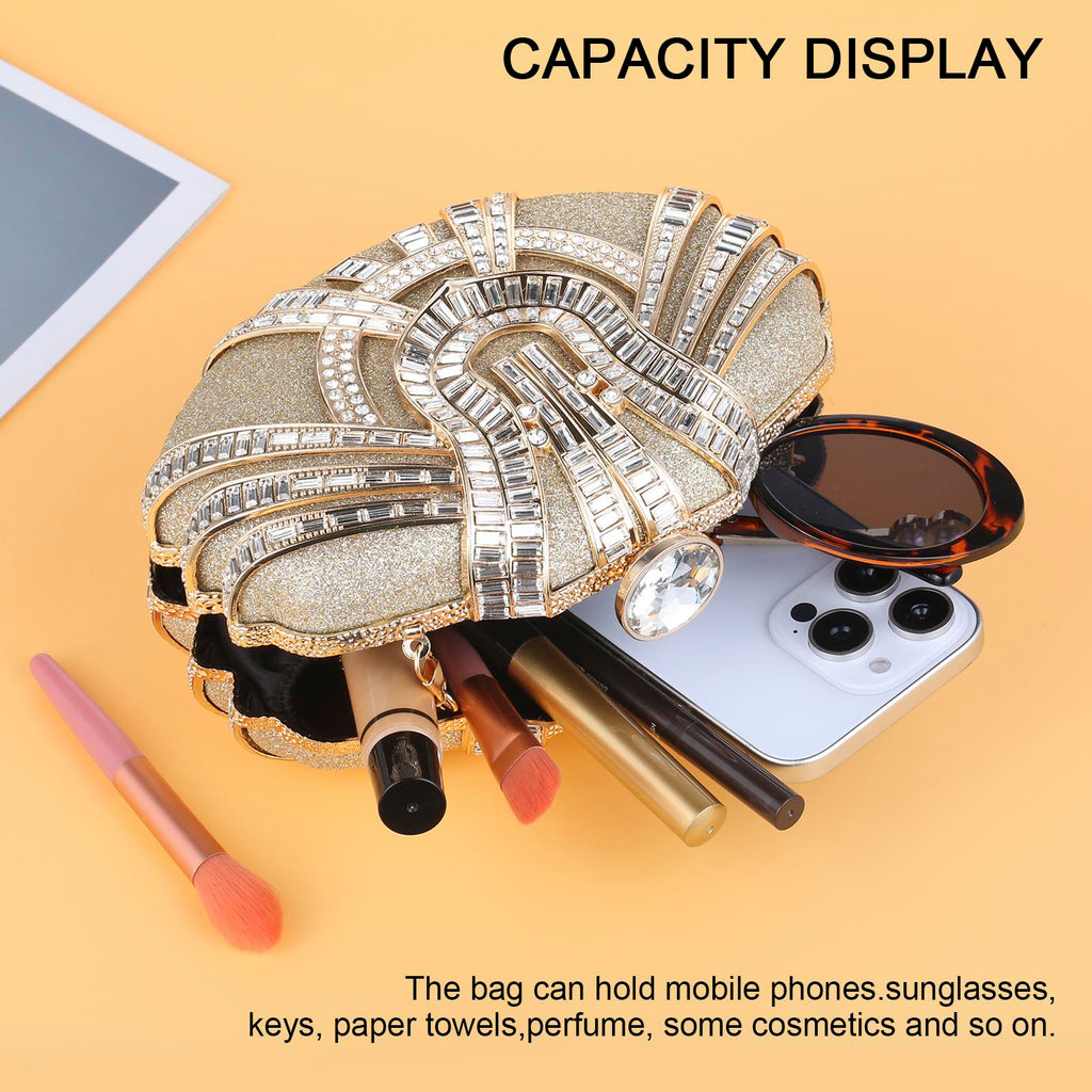 Luxurious Rhinestone Evening Handbag – Elegant Top-Handle Clutch for Galas & Weddings