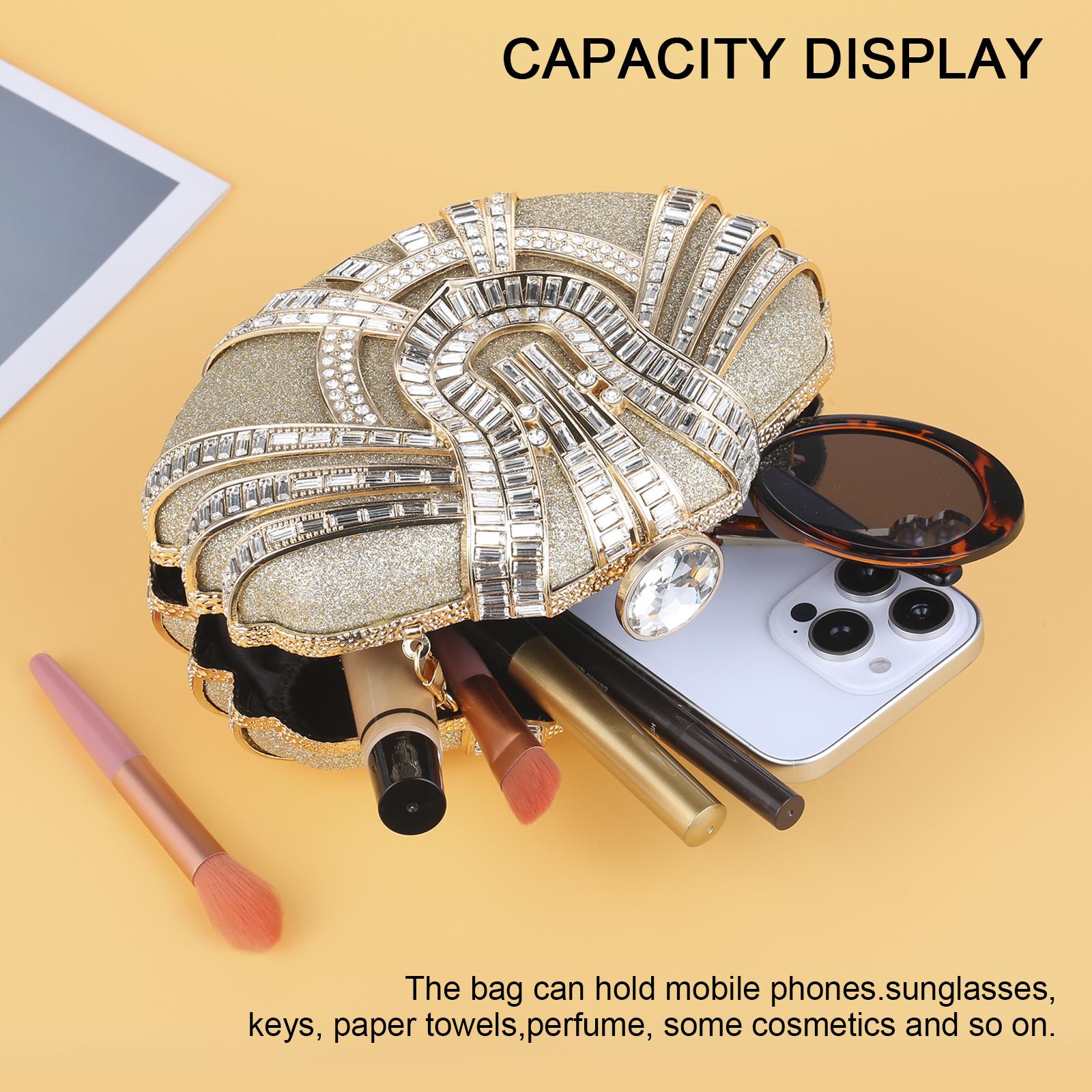 Luxurious Rhinestone Evening Handbag – Elegant Top-Handle Clutch for Galas & Weddings