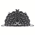 Exotic Peacock Rhinestone Clutch – Luxury Hard-Shell Evening Bag for Galas & Weddings