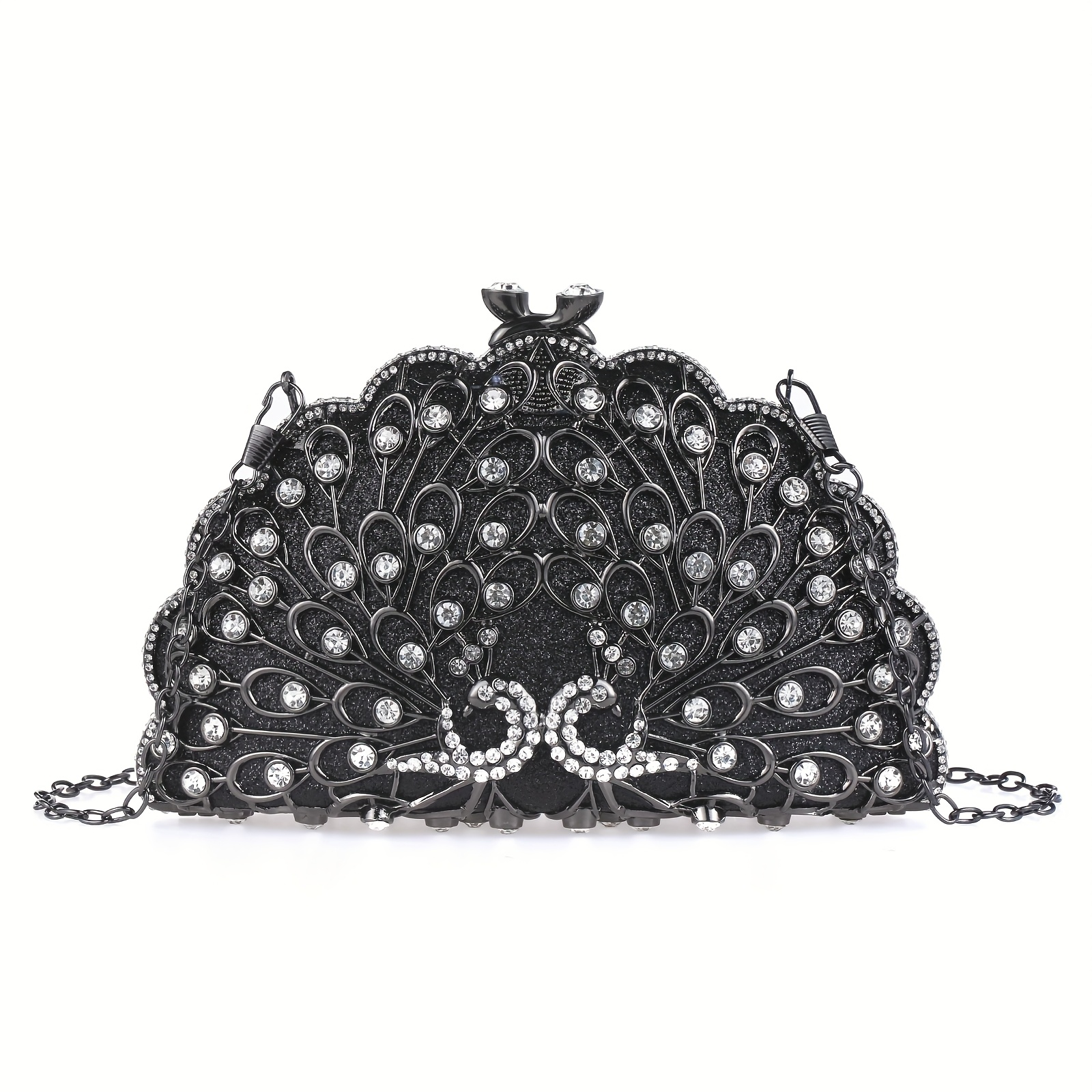 Exotic Peacock Rhinestone Clutch – Luxury Hard-Shell Evening Bag for Galas & Weddings