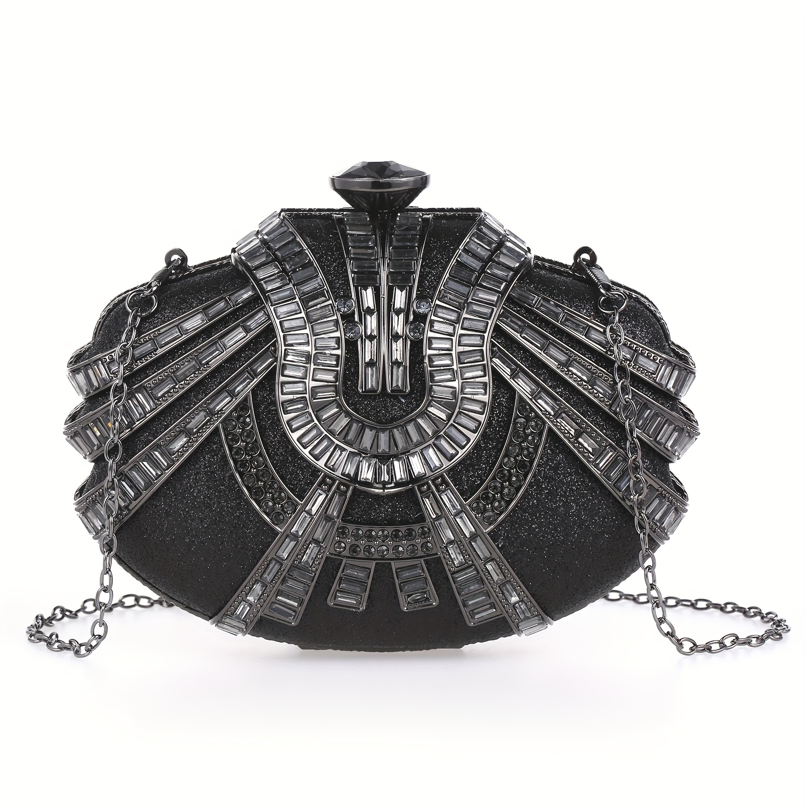 Luxurious Rhinestone Evening Handbag – Elegant Top-Handle Clutch for Galas & Weddings