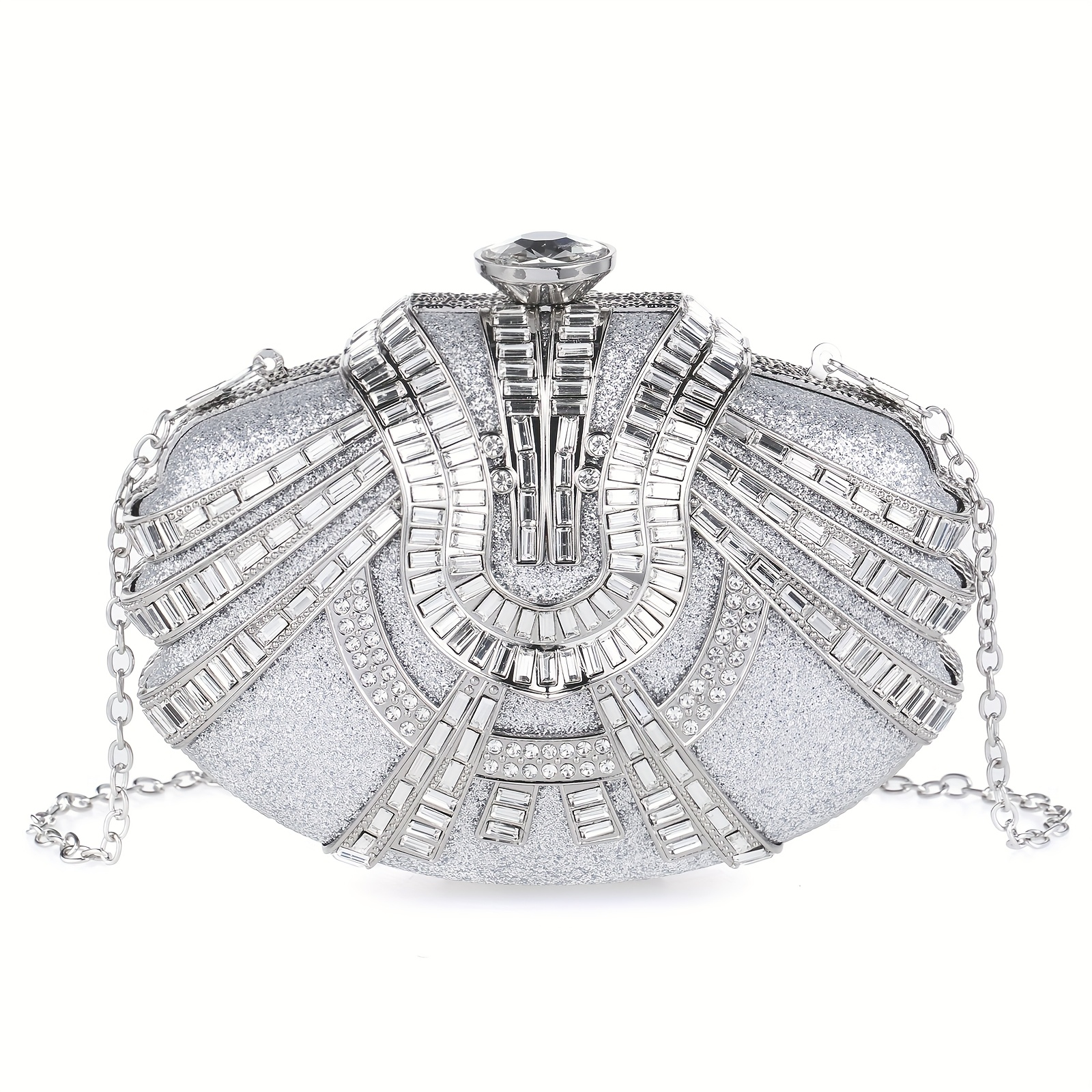 Luxurious Rhinestone Evening Handbag – Elegant Top-Handle Clutch for Galas & Weddings