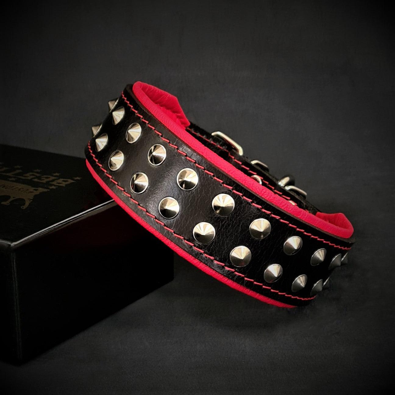 Bestia Boston Studded Leather Dog Collar